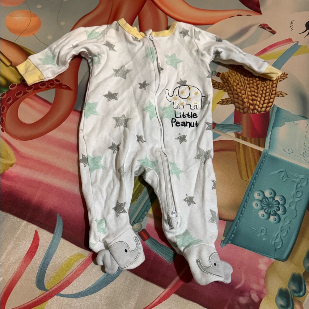 Little peanut elephant, baby onesie